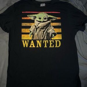 Black Star Wars shirt of grogu